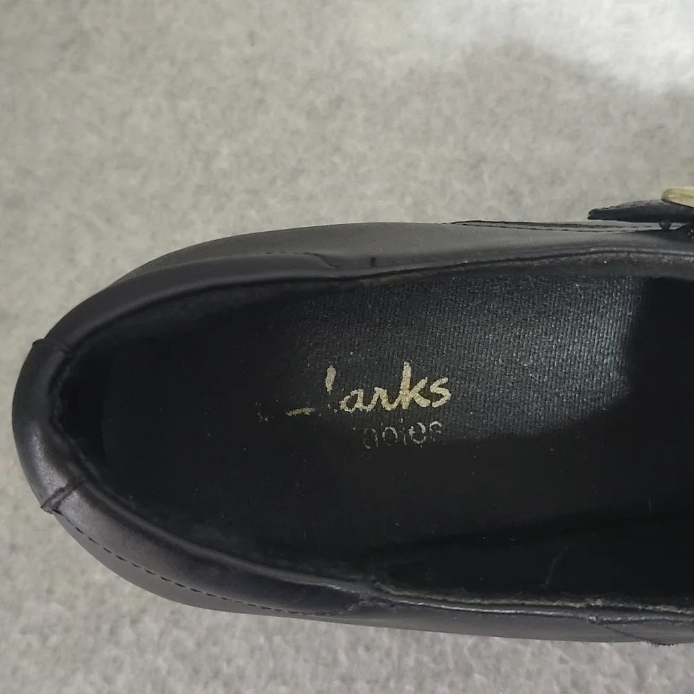 Clarks Sapphire Athena Ankle Booties Shoes Size 9 W Black Leather Monk Strap